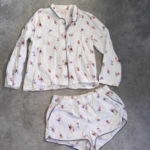 Gap white flowery pajama set!!